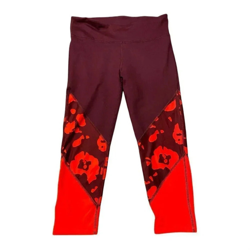 Fabletics Leggings Sz XXS Activewear Fitness Sports Yoga Casual Purple/Red Print